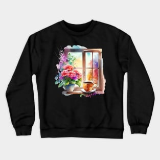 Morning Coffee at the Window Crewneck Sweatshirt